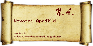 Novotni Apród névjegykártya